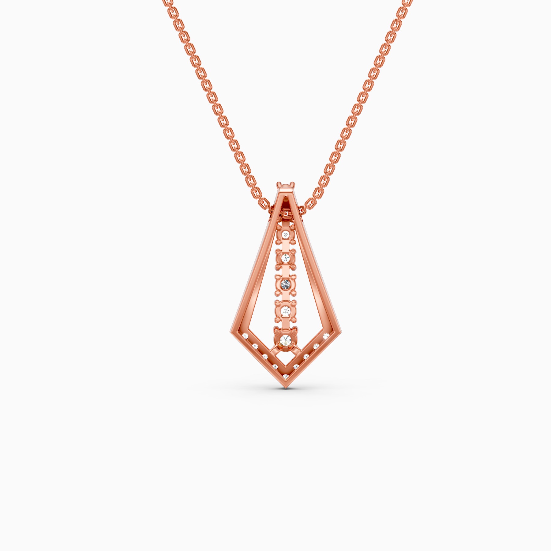 Modern V Shape Lab Grown Diamond Necklace